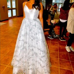 Size 4 Sherri Hill White Sparkle Ball Gown